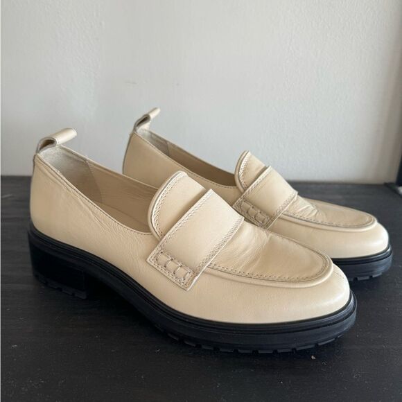 Aeyde Ruth Leather Cream Loafers 38 - Picture 1 of 10